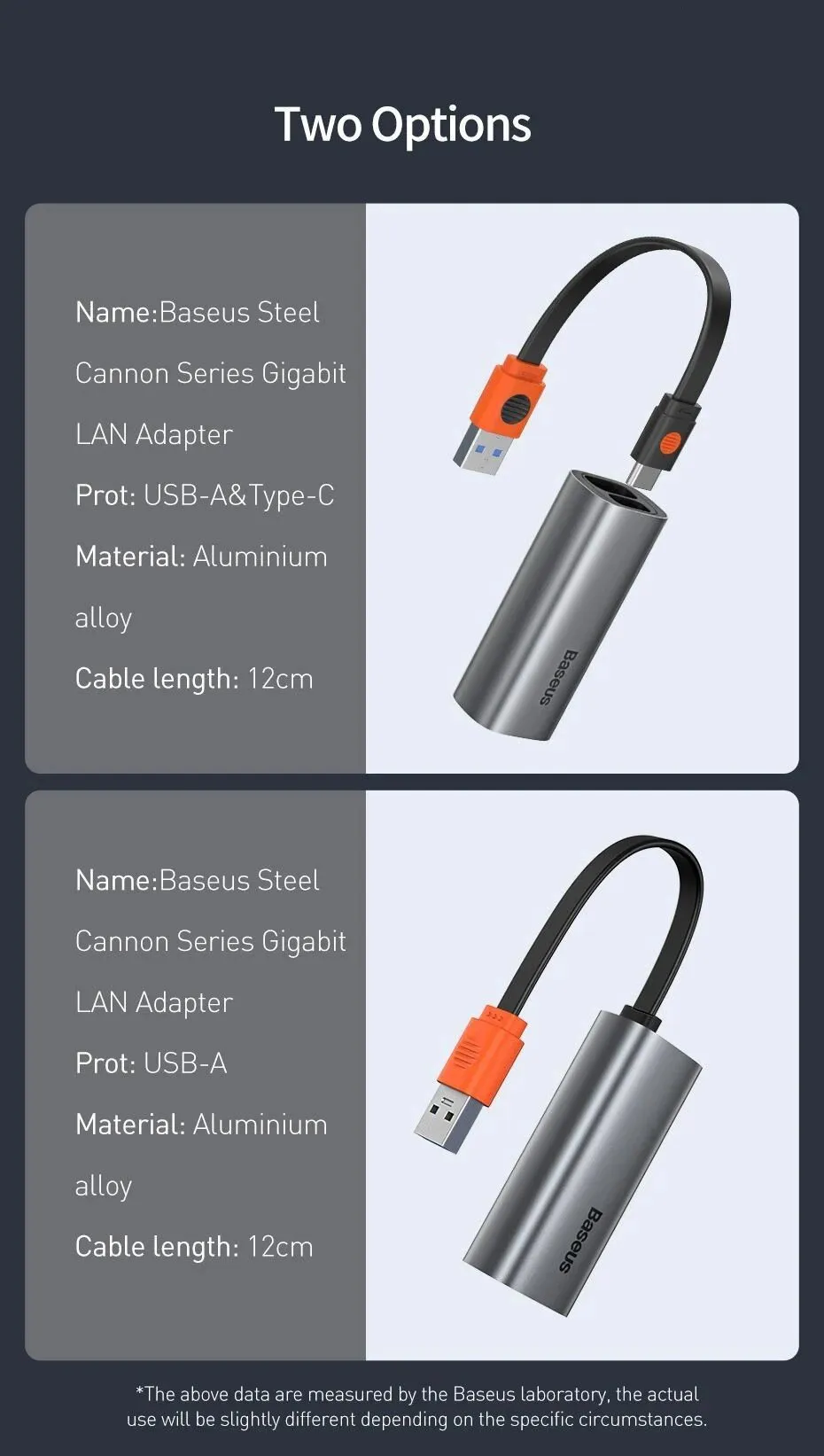 Đầu chuyển cổng USB sang LAN Baseus Steel Cannon Series USB-A - Minh họa kết nối với laptop