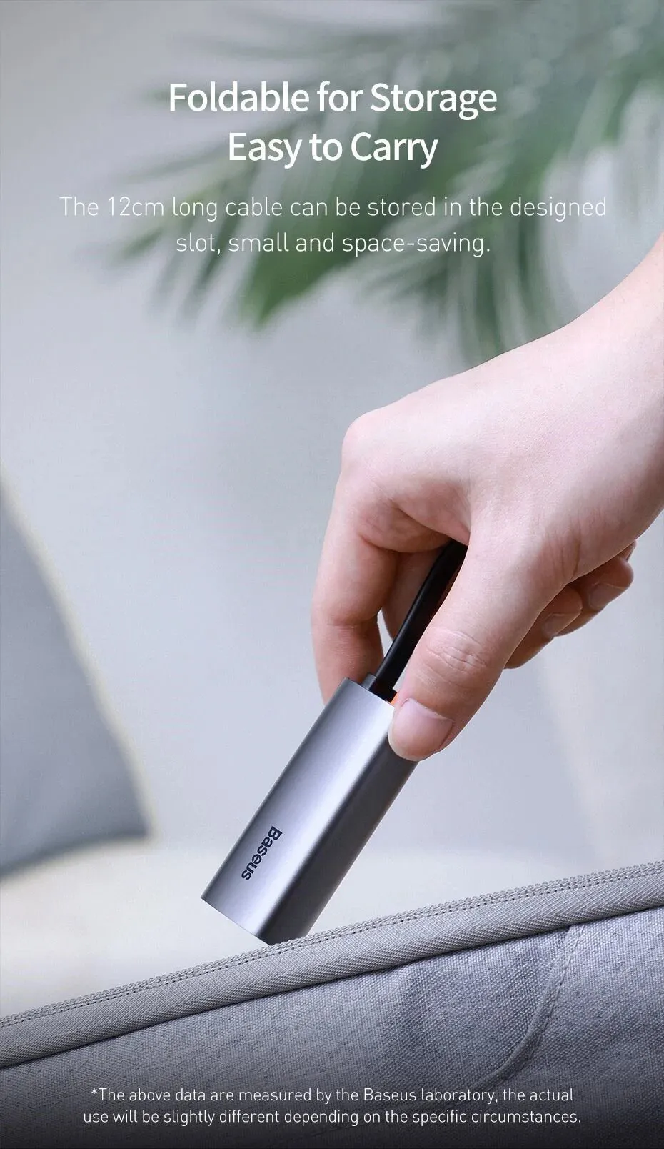 Đầu chuyển cổng USB sang LAN Baseus Steel Cannon Series USB-A - Minh họa khả năng Plug and Play