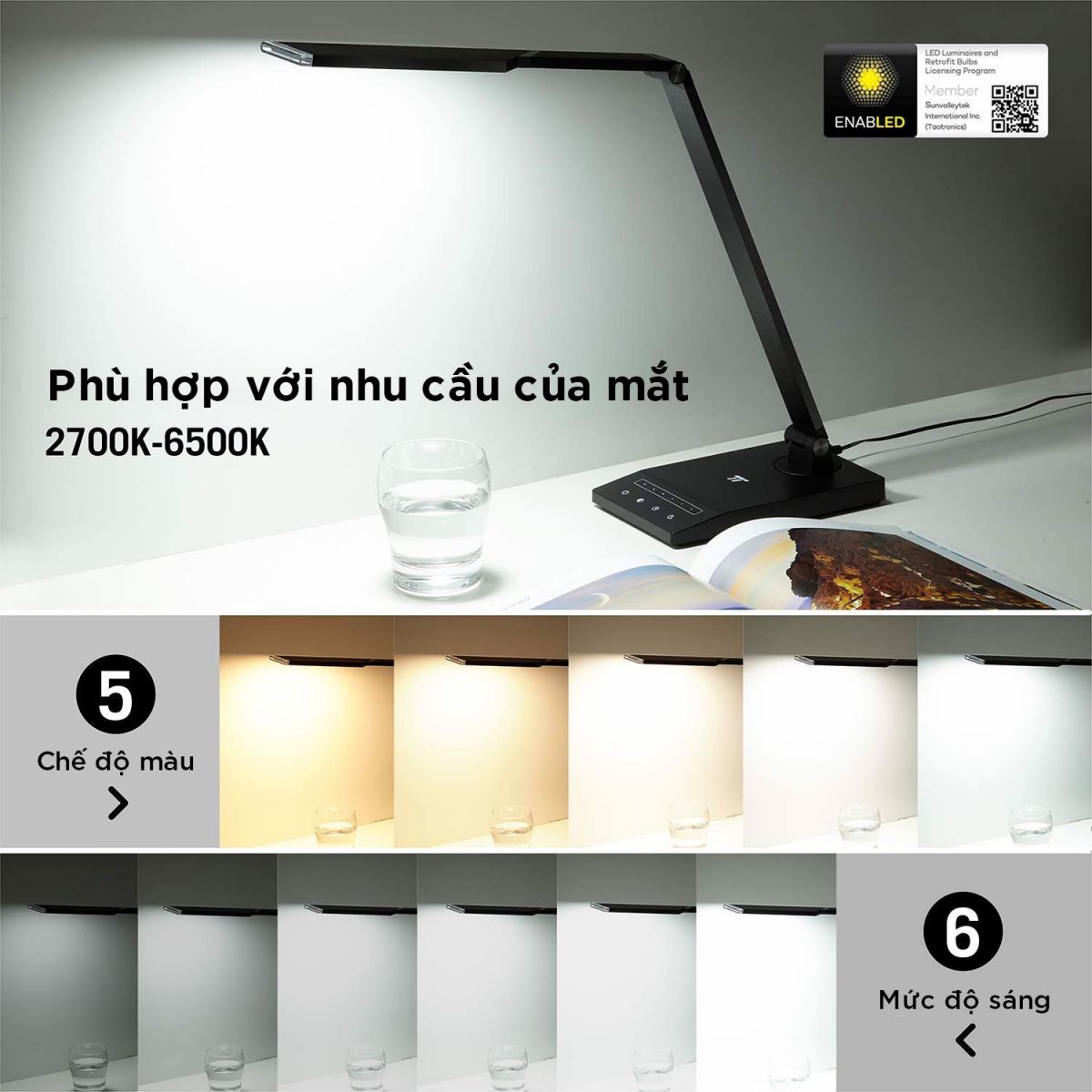 Đèn bàn LED Taotronics TT-DL050 thiết kế hiện đại