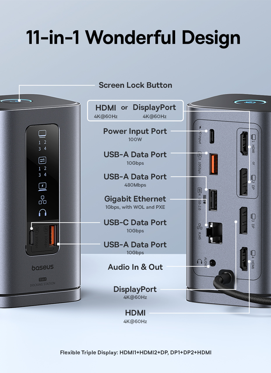 Dock chuyển đổi Baseus Spacemate 11-in-1