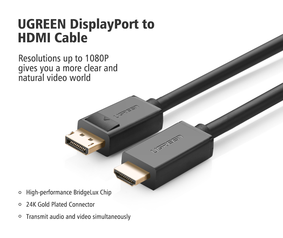 Dây cáp DisplayPort 1.2 sang HDMI Ugreen DP101