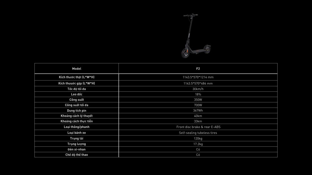 chube Xe điện mini Segway Ninebot Kickscooter F2