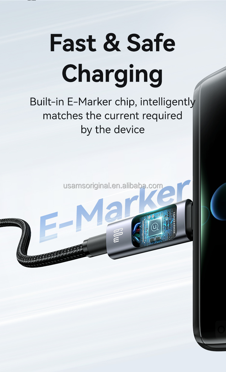 chube Cáp sạc đa năng Usams SJ713 60W 6in1 Digital Display (480Mbps)