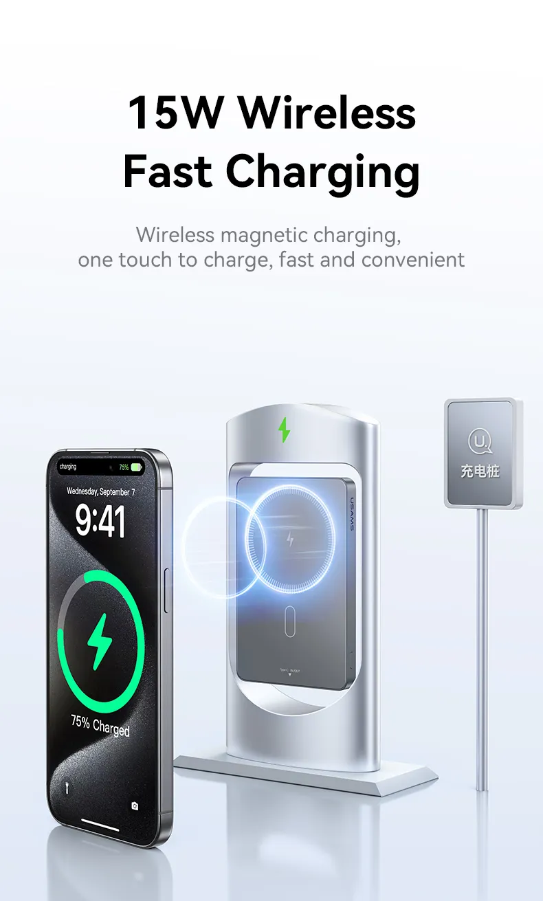 chube Pin dự phòng không dây 20W USAMS CD242 10000mAh