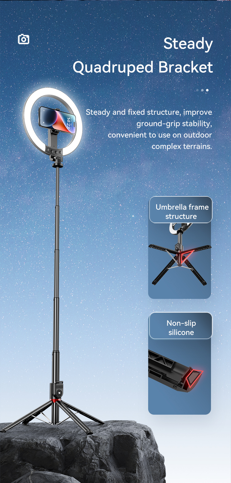 Tripod Tích Hợp Đèn Livestream USAMS ZB323 - Tích hợp đèn ring 10 inch 5