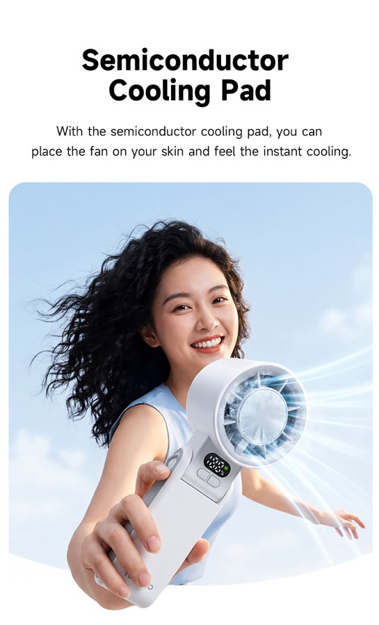 Quạt Yoobao HS01 màu trắng với tấm làm mát bán dẫn