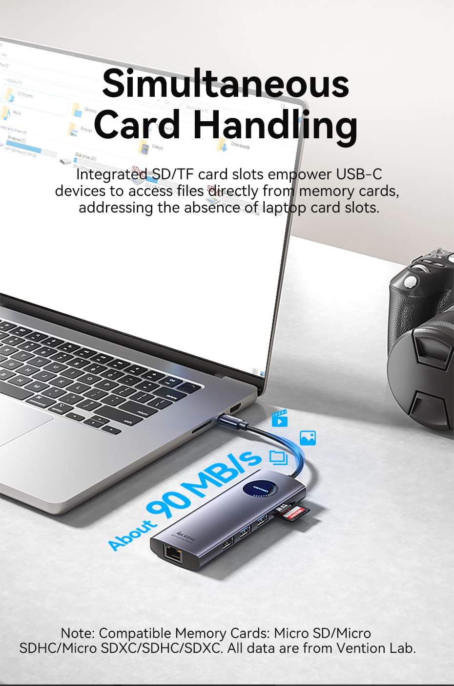 chube Hub Mở Rộng Kết Nối Đa Năng VENTION TQUHB 4K@60Hz