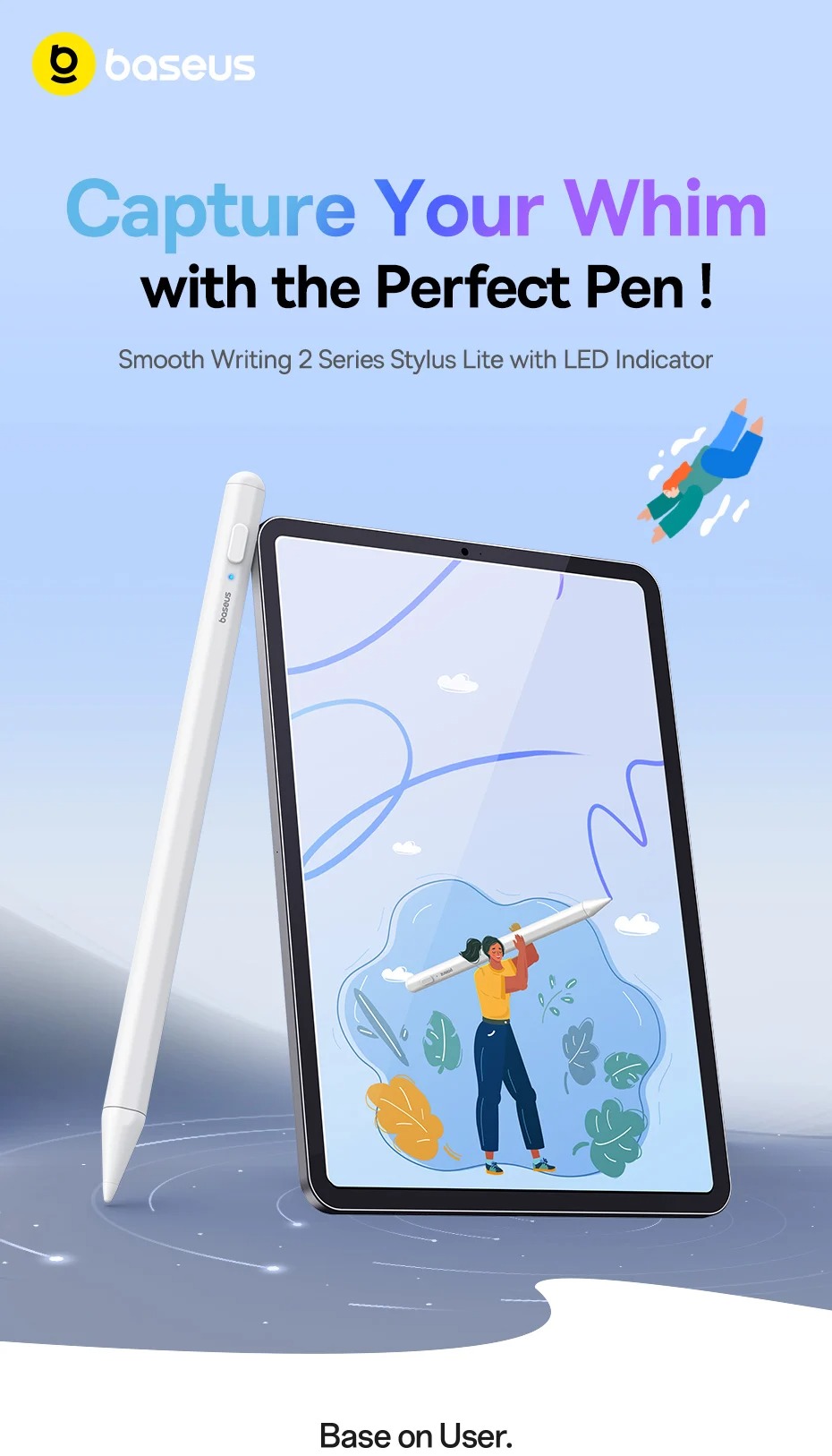 Bút cảm ứng Baseus Smooth Writing 2 Series Stylus Lite với đèn LED