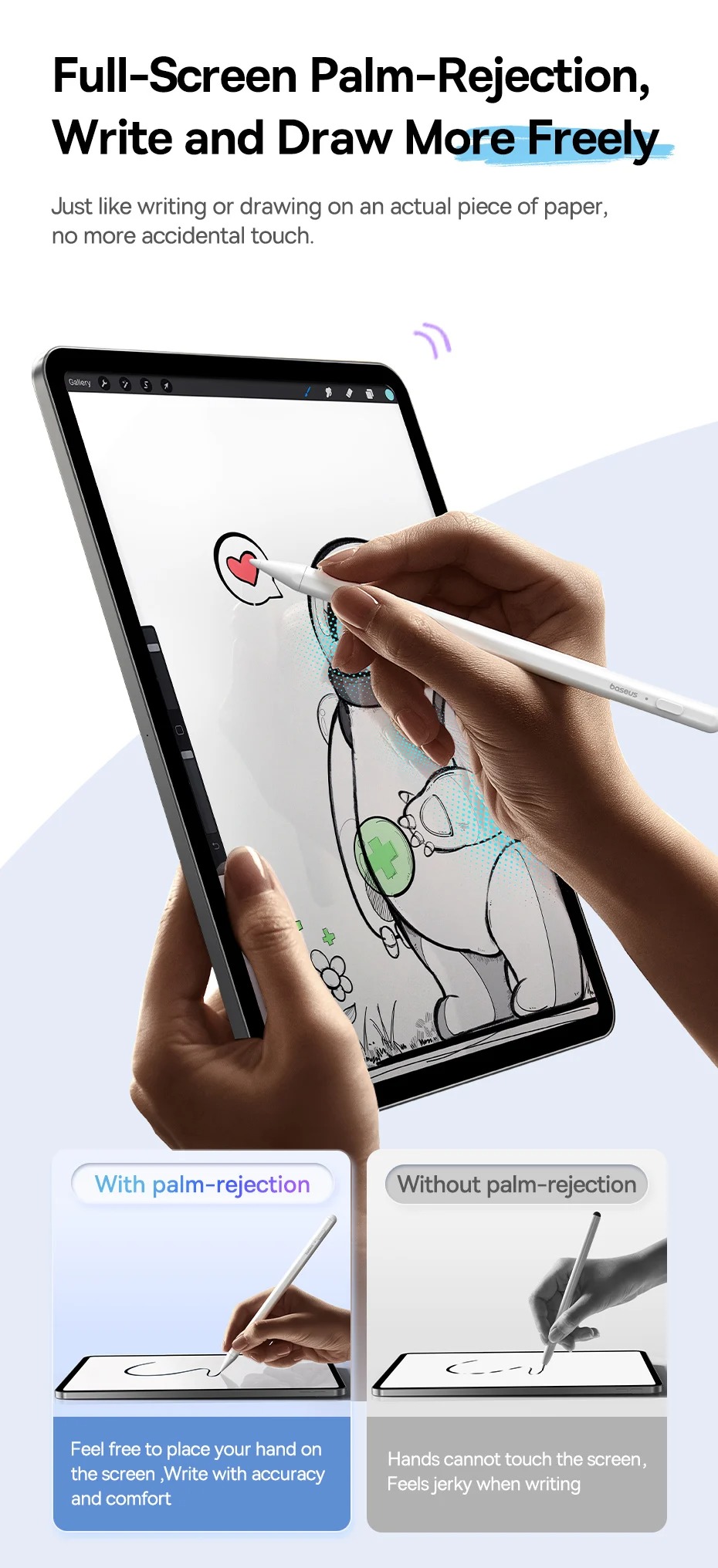 Thiết kế Bút cảm ứng Baseus Smooth Writing 2 Stylus Lite màu Moon White