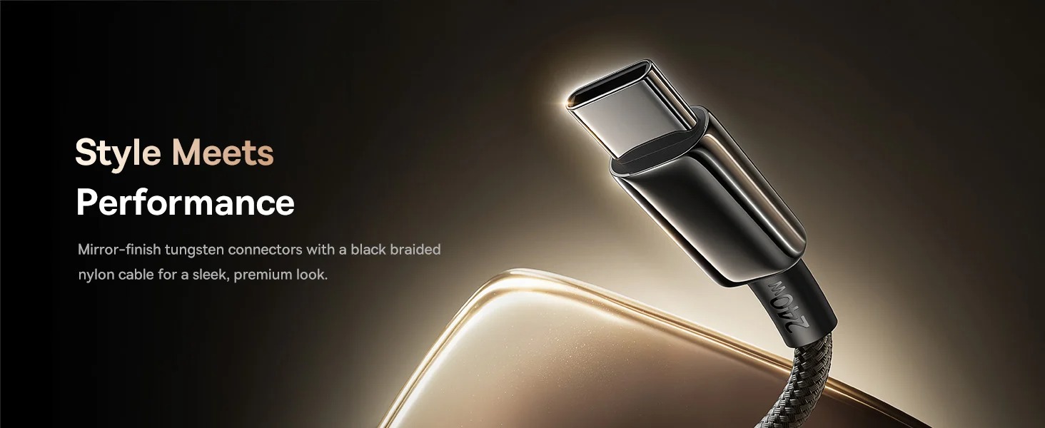 Cáp C to C Baseus Tungsten Gold Air hỗ trợ truyền dữ liệu 480Mbps