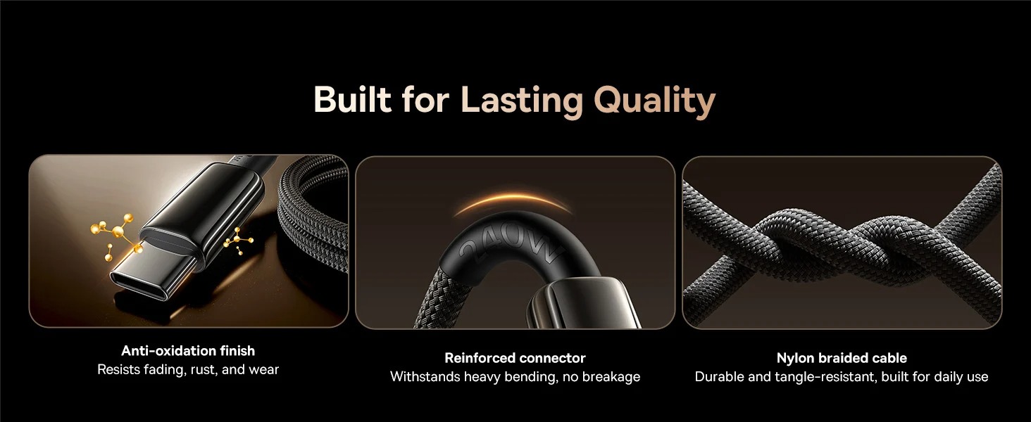 Cáp sạc và truyền dữ liệu Baseus Tungsten Gold Air USB-C 240W