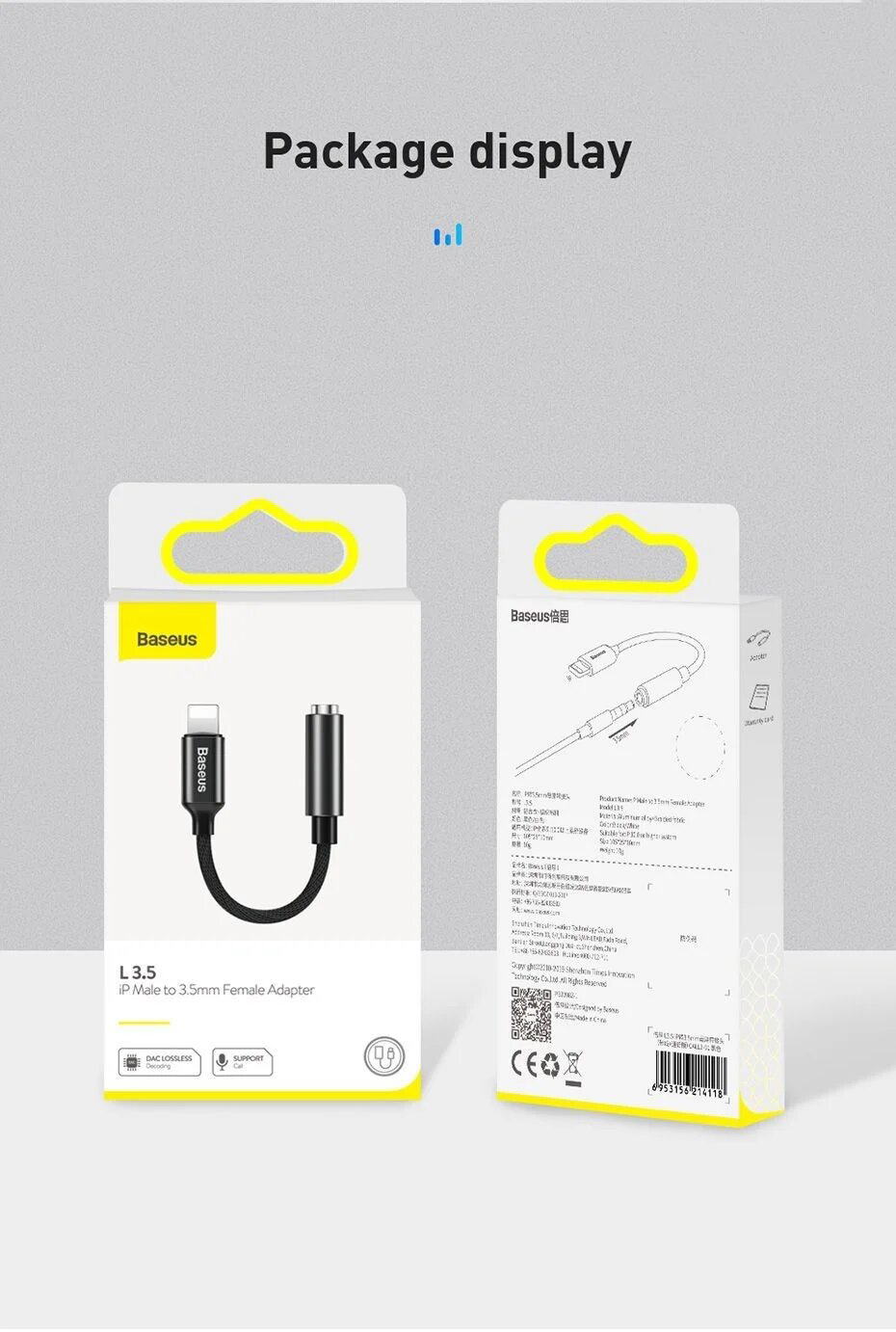 Đầu chuyển Lightning sang Audio AUX 3.5mm Baseus âm thanh