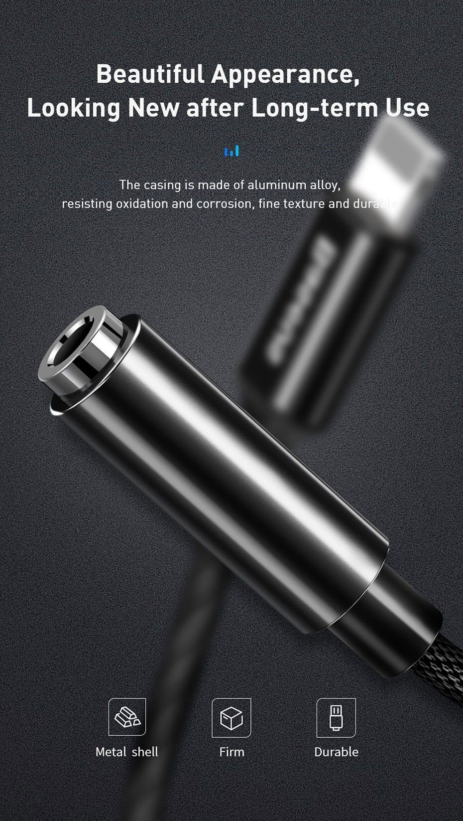 Đầu chuyển Lightning sang Audio AUX 3.5mm Baseus nhỏ gọn