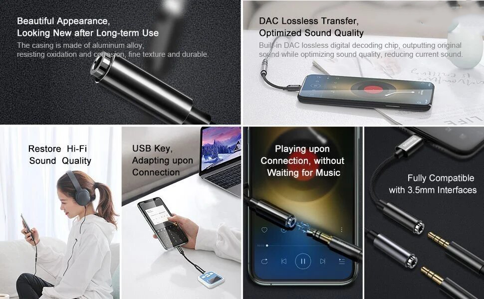 Đầu chuyển Lightning sang Audio AUX 3.5mm Baseus
