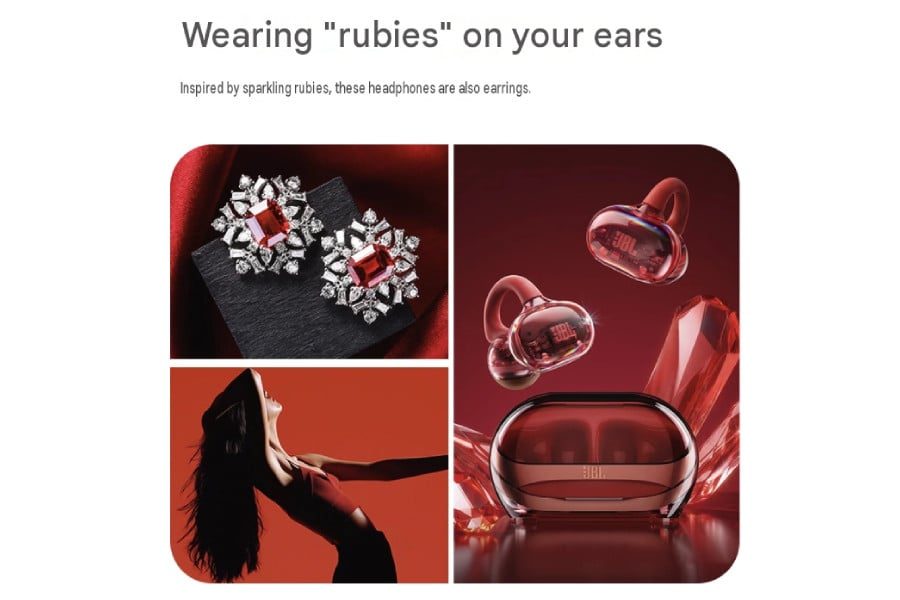 Thiết kế kẹp vành tai mở Open-Ear thoáng khí màng loa titan của JBL Soundgear Clips