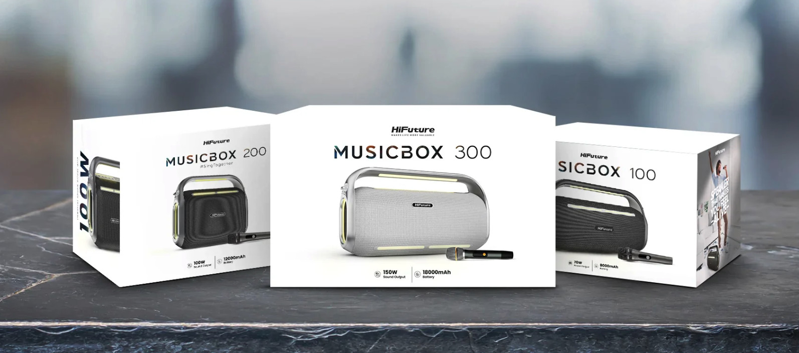 chube Loa Bluetooth Karaoke HiFuture MusicBox 200 100W, 12000mAh