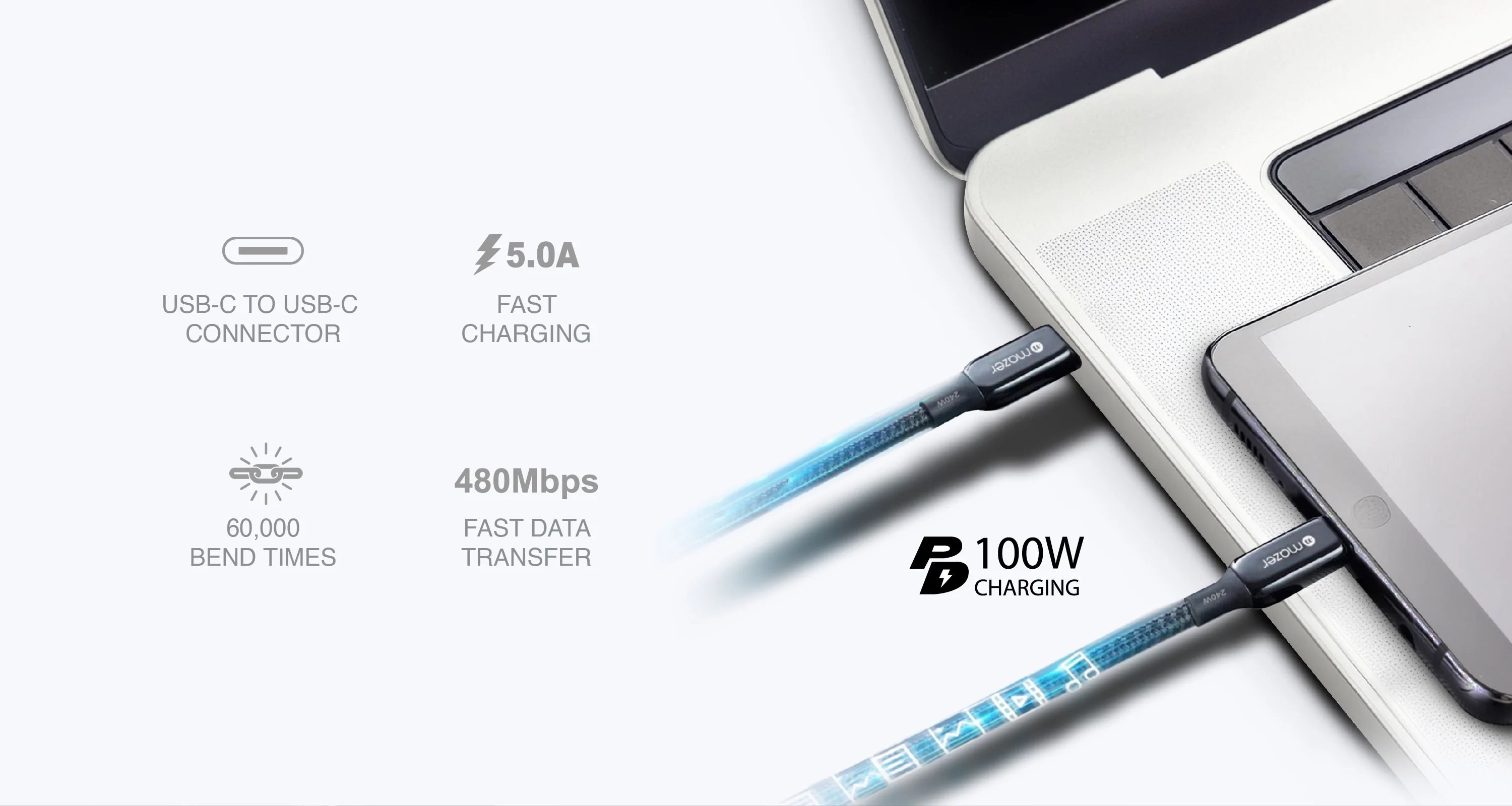 chube Dây Cáp Mazer Infinite LINK 3 Pro Cable C to C USB 3.2 Gen 2x2 HDMI4K 60Hz 20Gbps 100W