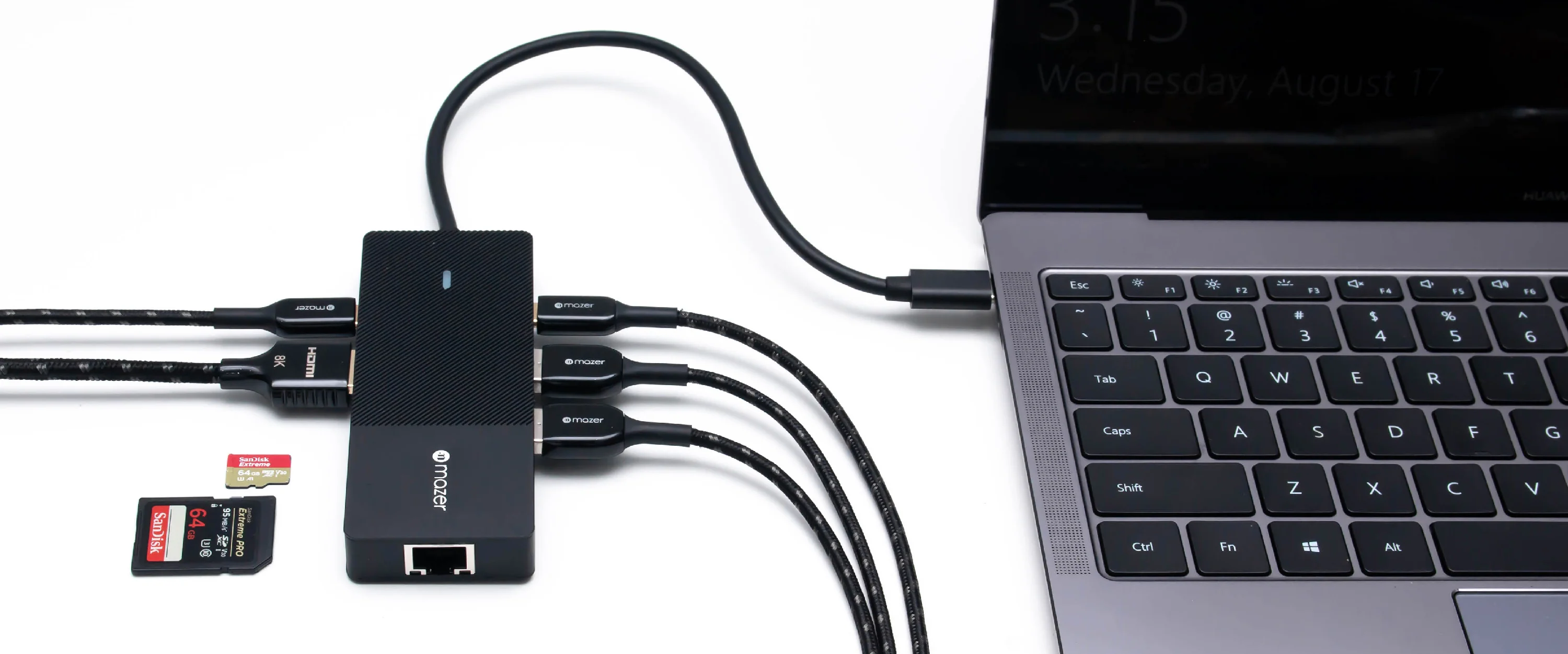 chube Hub chuyển đổi Mazer Infinite Multimedia Pro Hub 8-in-1 USB-C