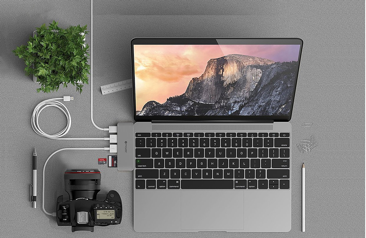 Cổng chuyển đổi Mazer USB-C to 5 trong 1 M-UC2PROHUB600-GY chi tiết