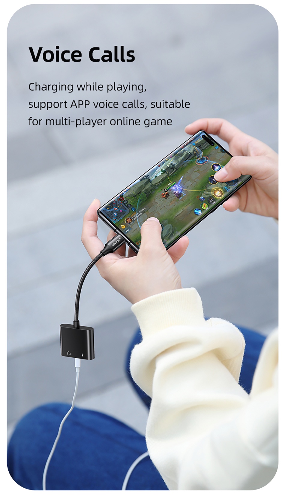 chube Đầu chuyển Type-C to Audio 3.5 DC Usams AU15 + PD 60W