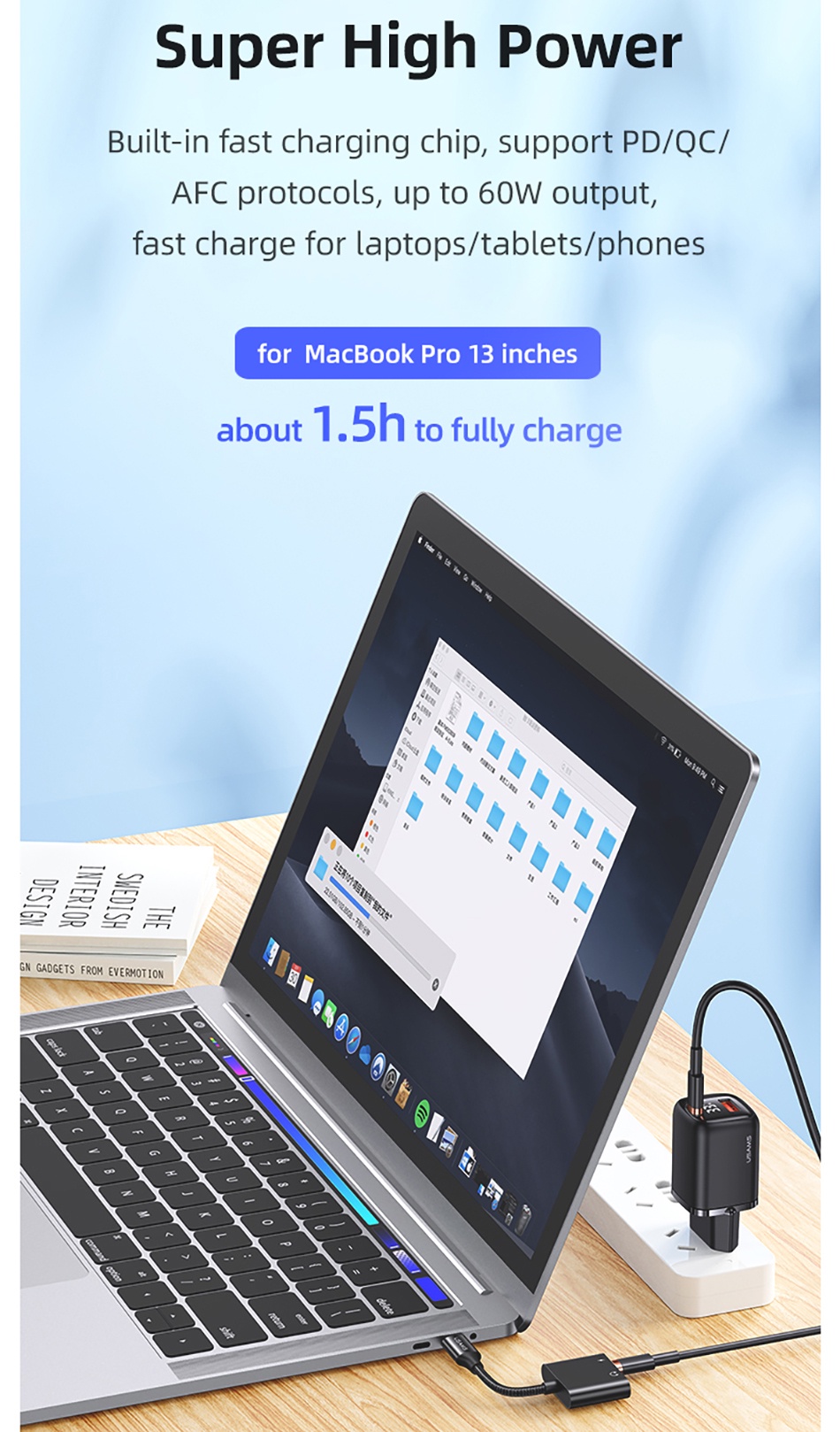 chube Đầu chuyển Type-C to Audio 3.5 DC Usams AU15 + PD 60W