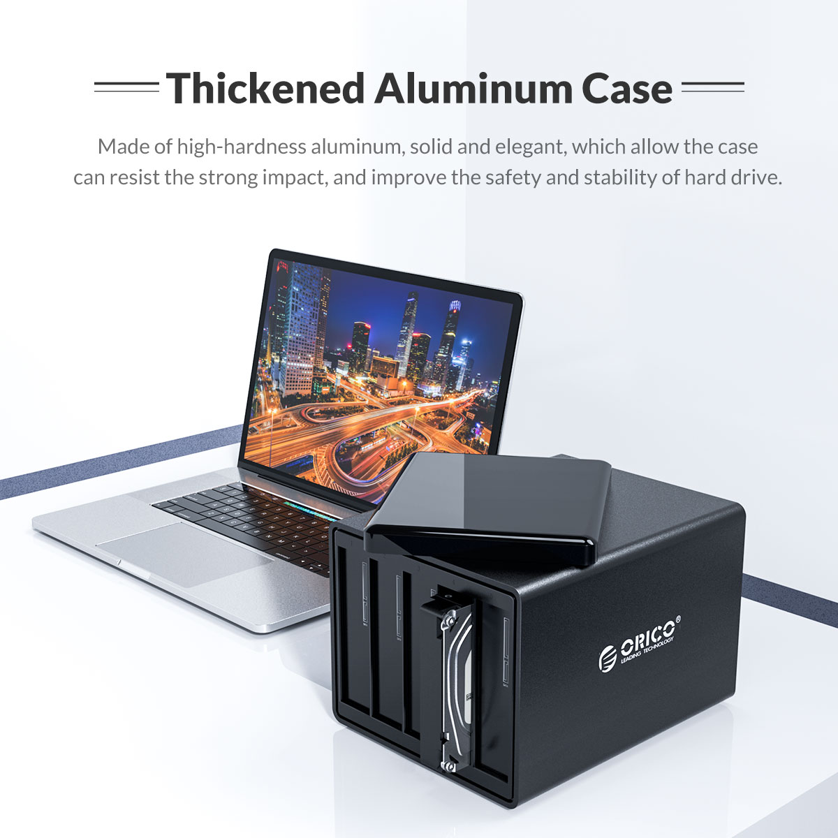 Hộp đựng 8 ổ cứng ORICO NS800U3, thiết kế tản nhiệt