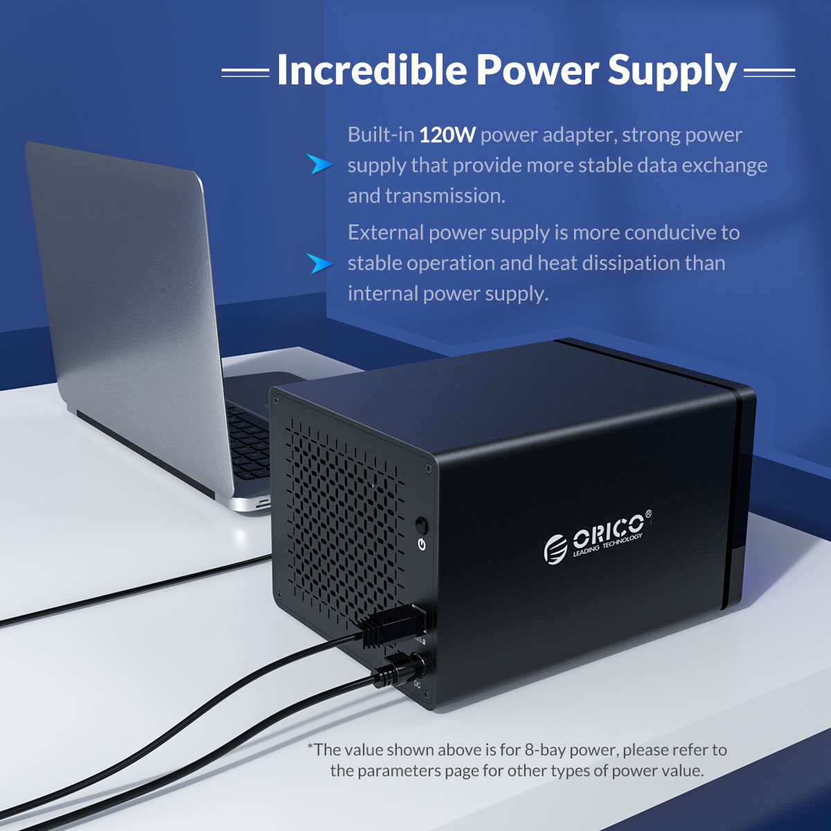 Hộp đựng 8 ổ cứng ORICO NS800U3, kết nối USB 3.0