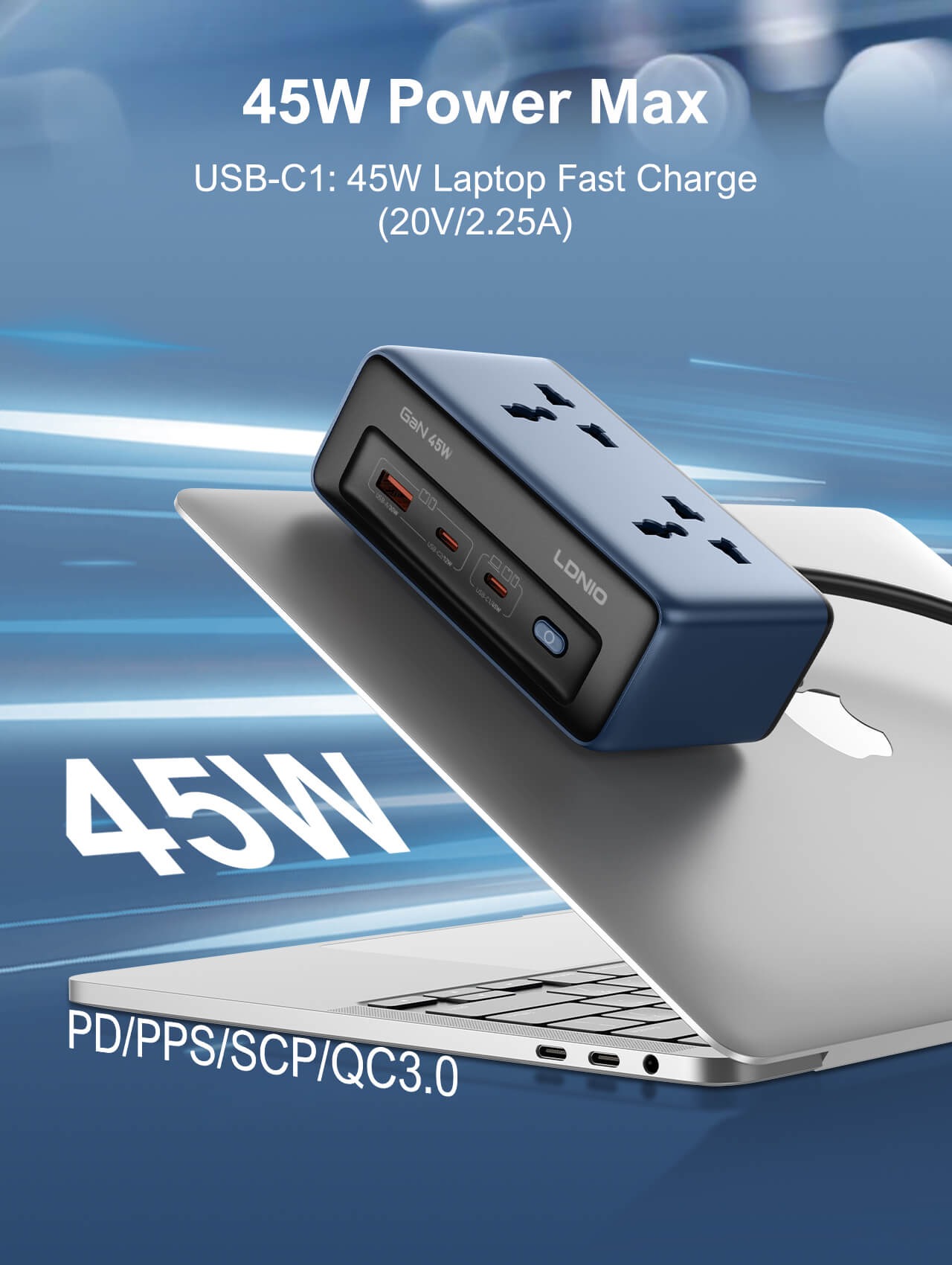 Thiết kế hiện đại của ổ cắm điện cổng USB LDNIO SC1