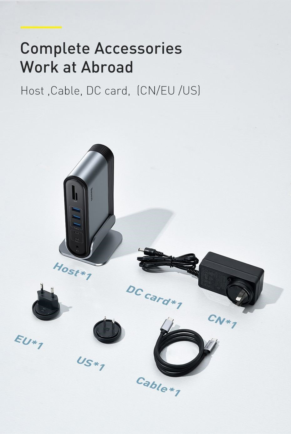 Hub chuyển đổi đa năng 16 in 1 Baseus Working Station 4 màn - Sử dụng cho giải trí