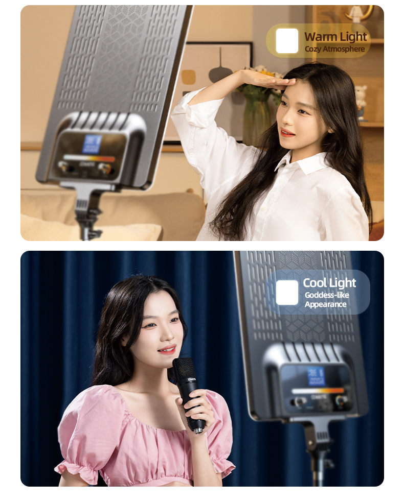 Hiệu ứng ánh sáng màu lạnh Đèn Live Stream Rtako AR GTB-P300T 19inch