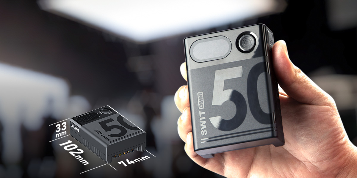 Pin V-mount OMNI-50S Series pin SWIT OMNI - So sánh kích thước