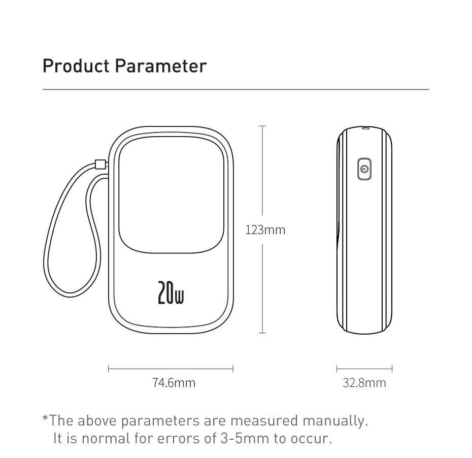 Sạc dự phòng Baseus Qpow 20000mAh 20W 22.5W