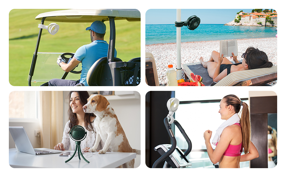 chube Quạt chân đế Jisulife FA40A uốn cong 360 độ