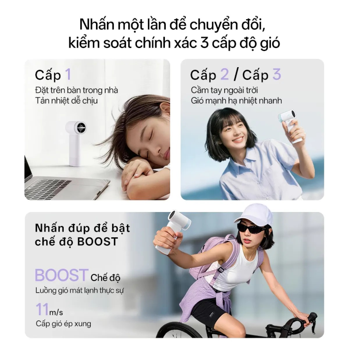 Công suất sạc nhanh 33W trên quạt kiêm pin dự phòng Cuktech CP Modular Fan Plus