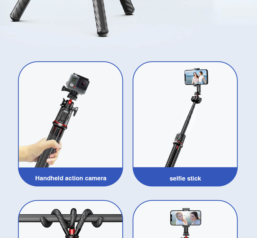 chube Gậy chụp ảnh tích hợp Tripod Rtako C03 chân bạch tuột