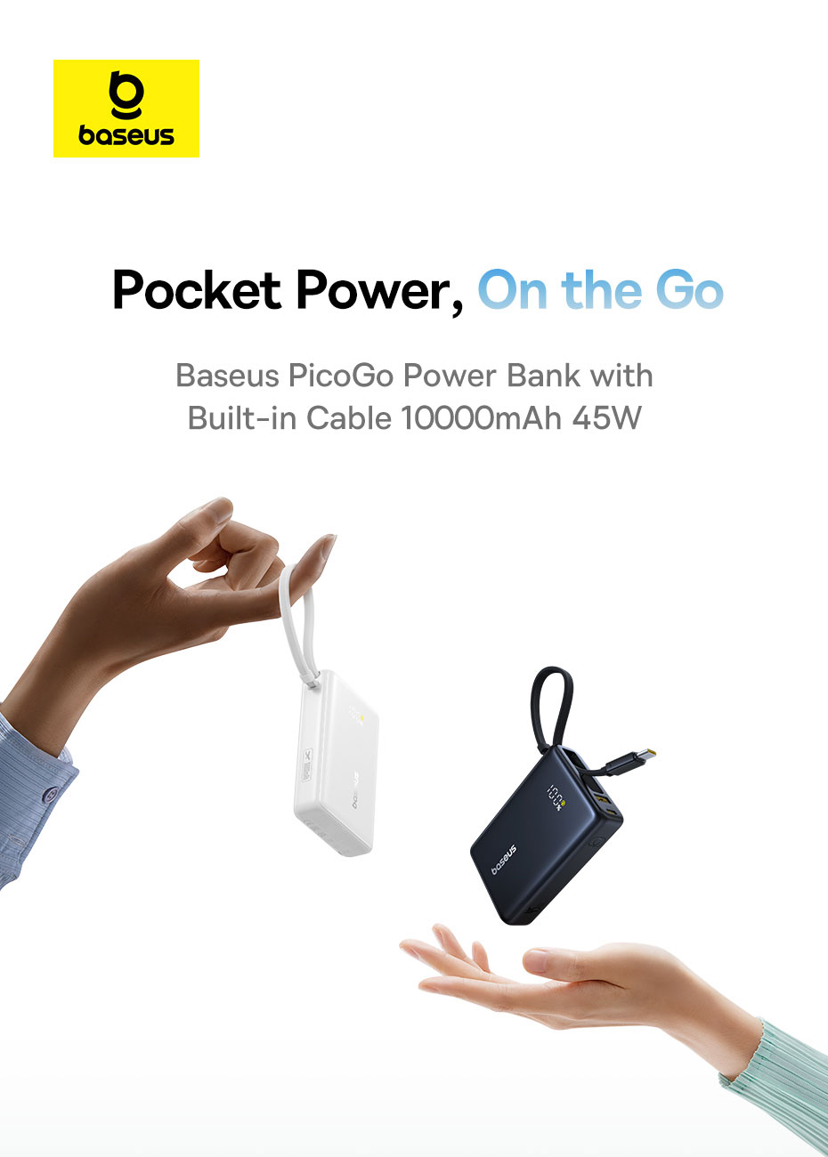 chube Pin dự phòng Baseus PicoGo 45W màn hình LED 10000mAh