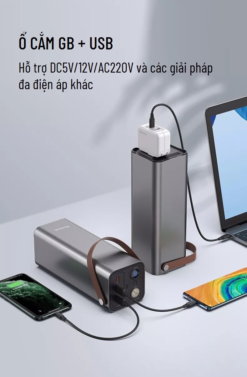 Trạm sạc dự phòng 46200mAh Yoobao EN1 Sạc nhanh PD65W 220V/150W