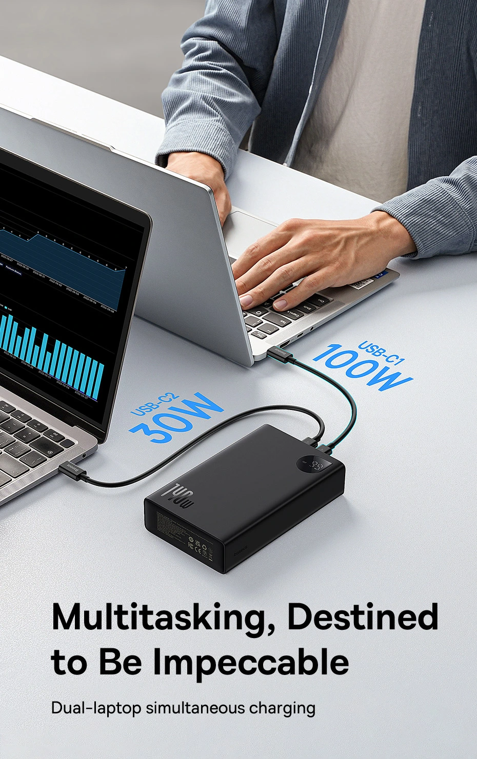 Baseus Adaman 24000mAh cung cấp năng lượng cho MacBook và các thiết bị khác