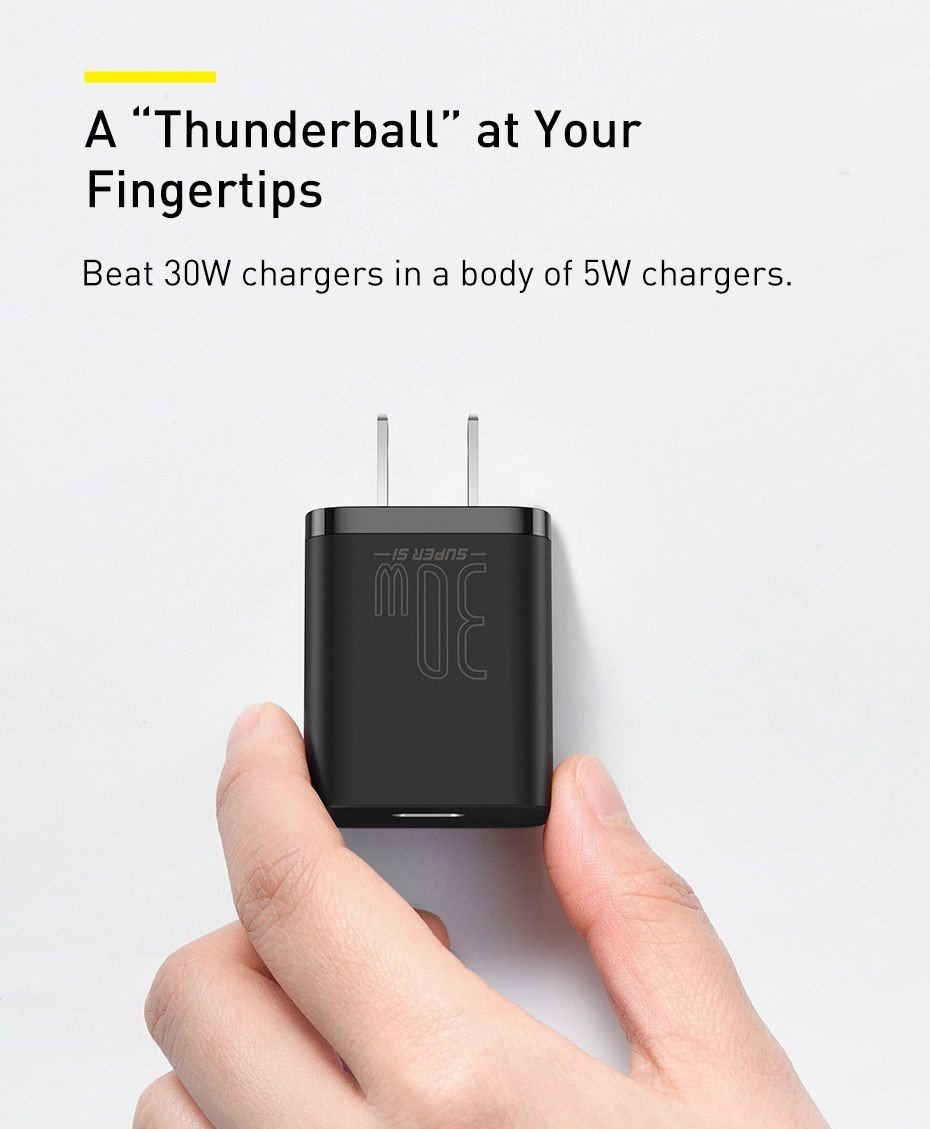 Củ sạc nhanh Baseus 30W, màu trắng