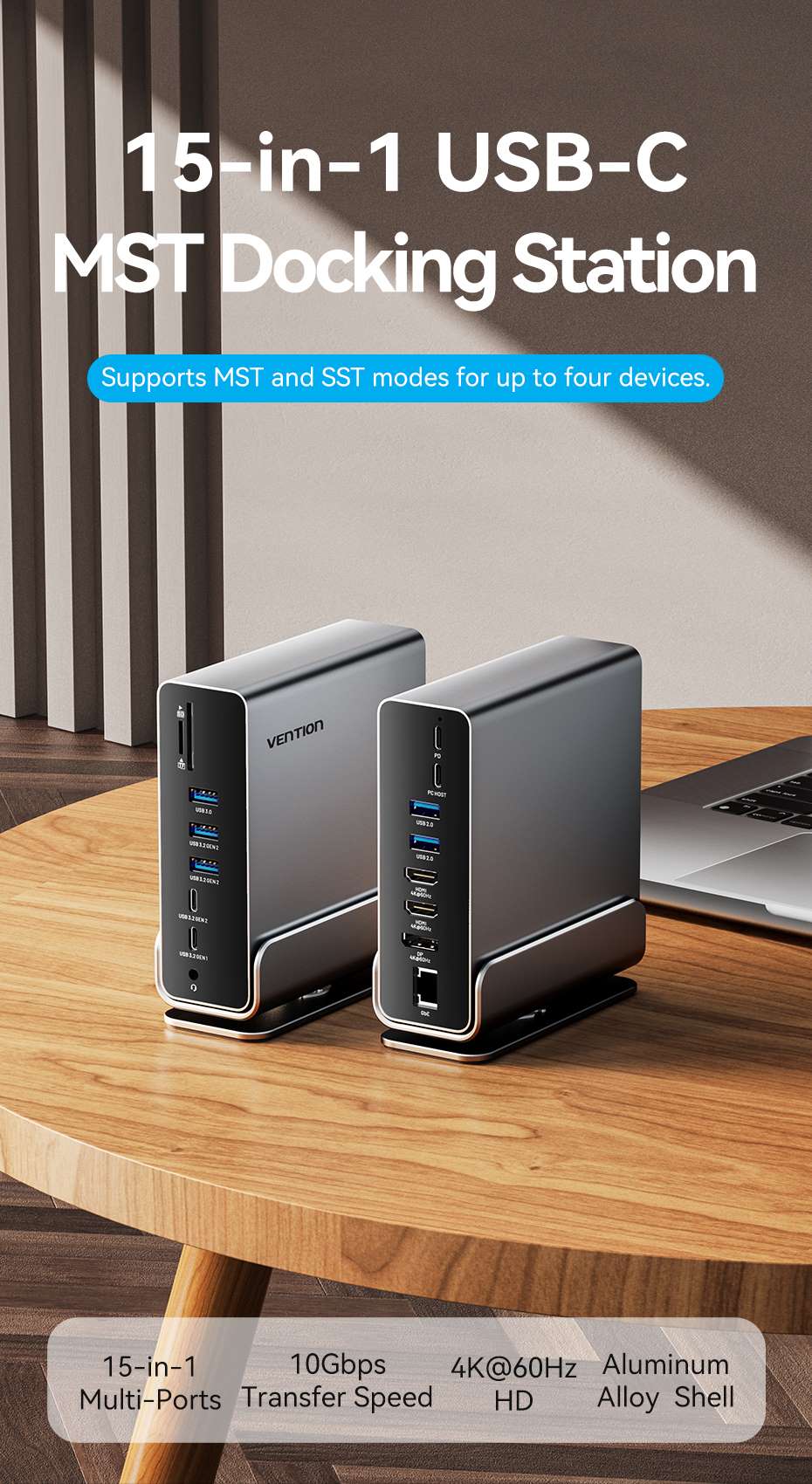 chube Dock chuyển và mở rộng đa năng Vention 15in1 MST