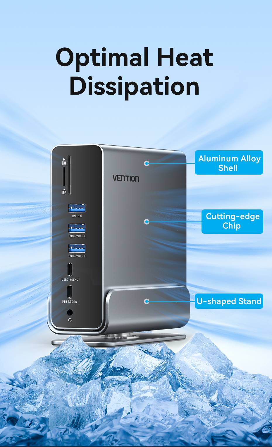 chube Dock chuyển và mở rộng đa năng Vention 15in1 MST