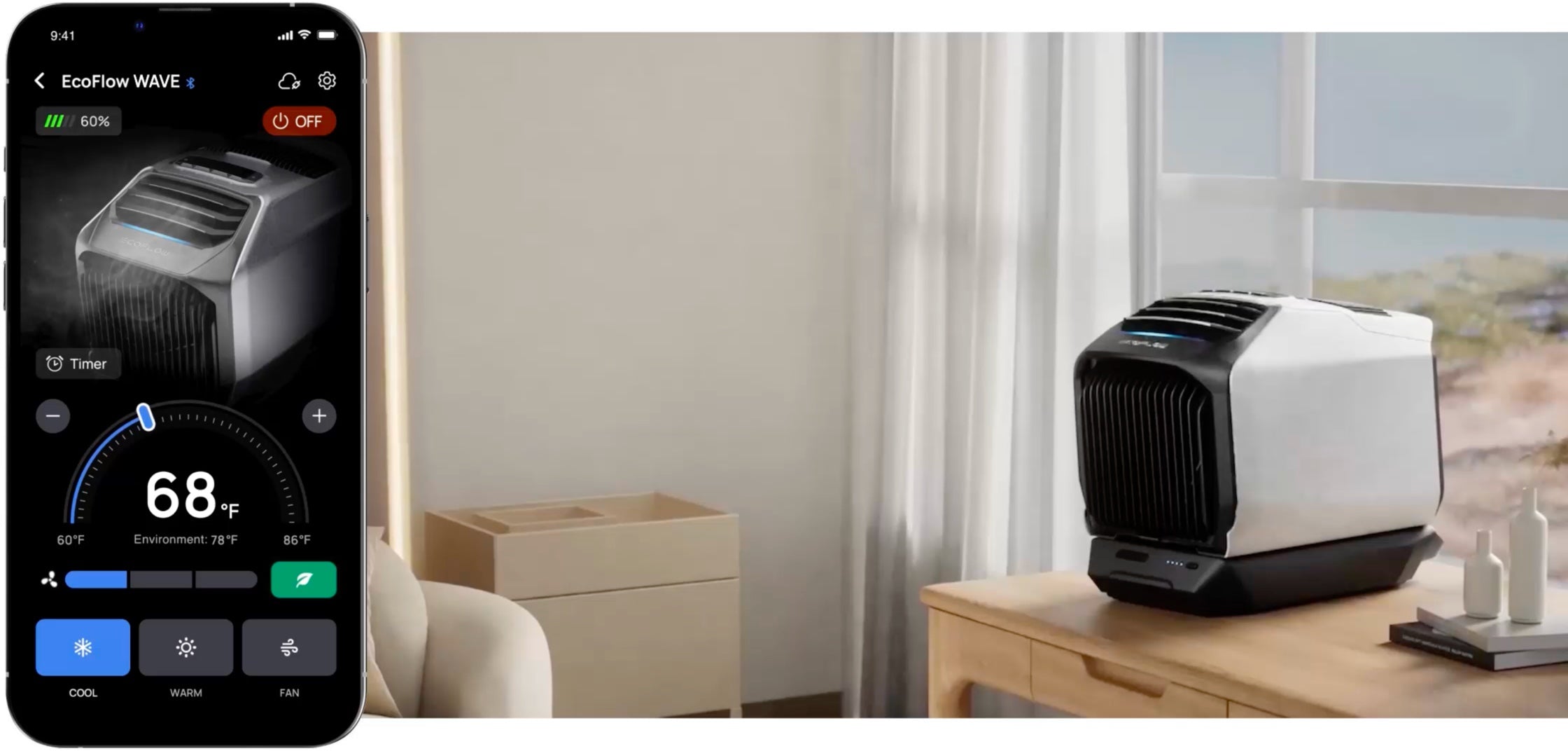 chube Điều Hoà xách tay Ecoflow Wave 2 Portable Air Conditioner with Heater
