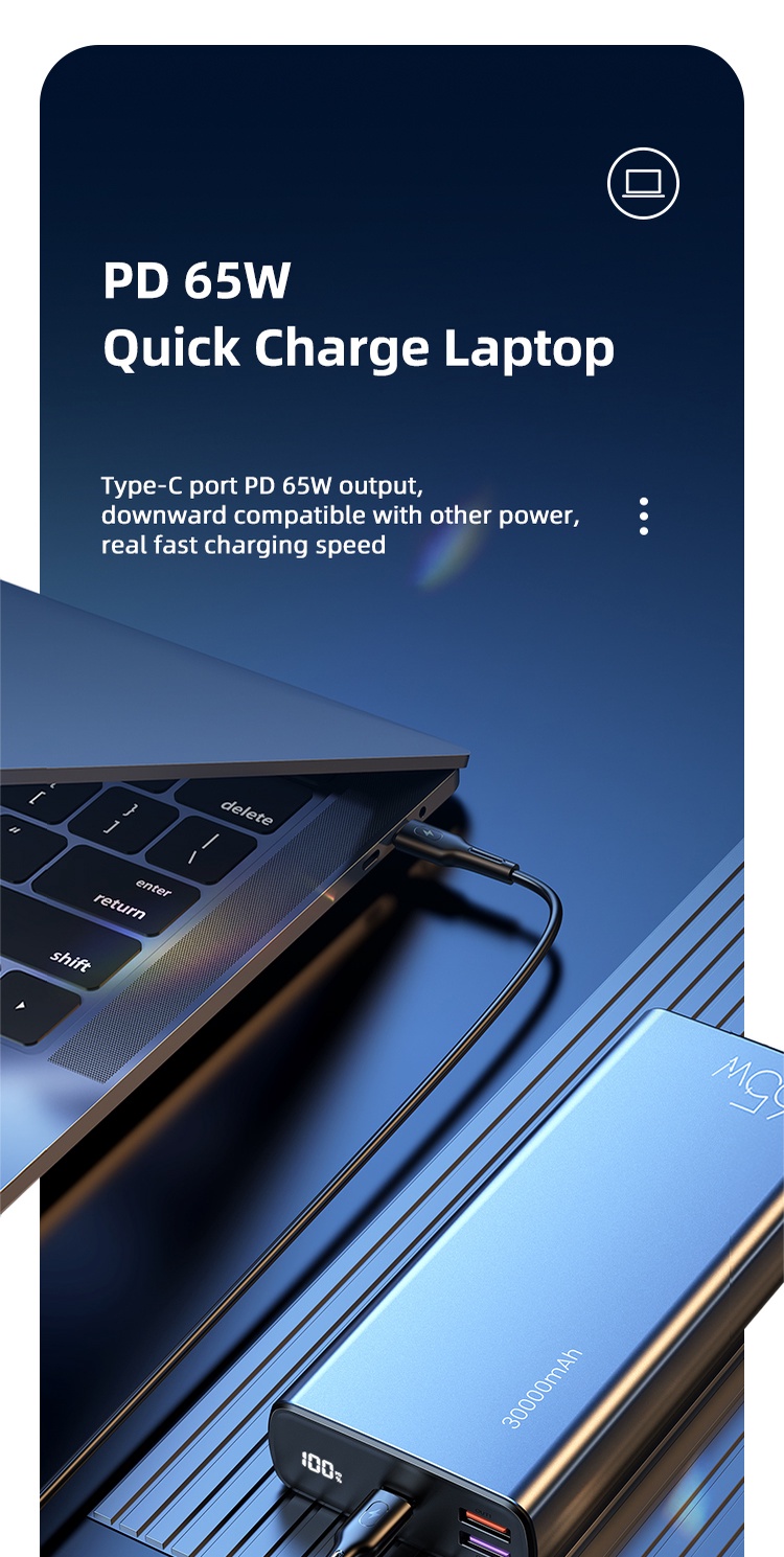 chube Pin Dự Phòng USAMS CM PB59 30000mAh 65W