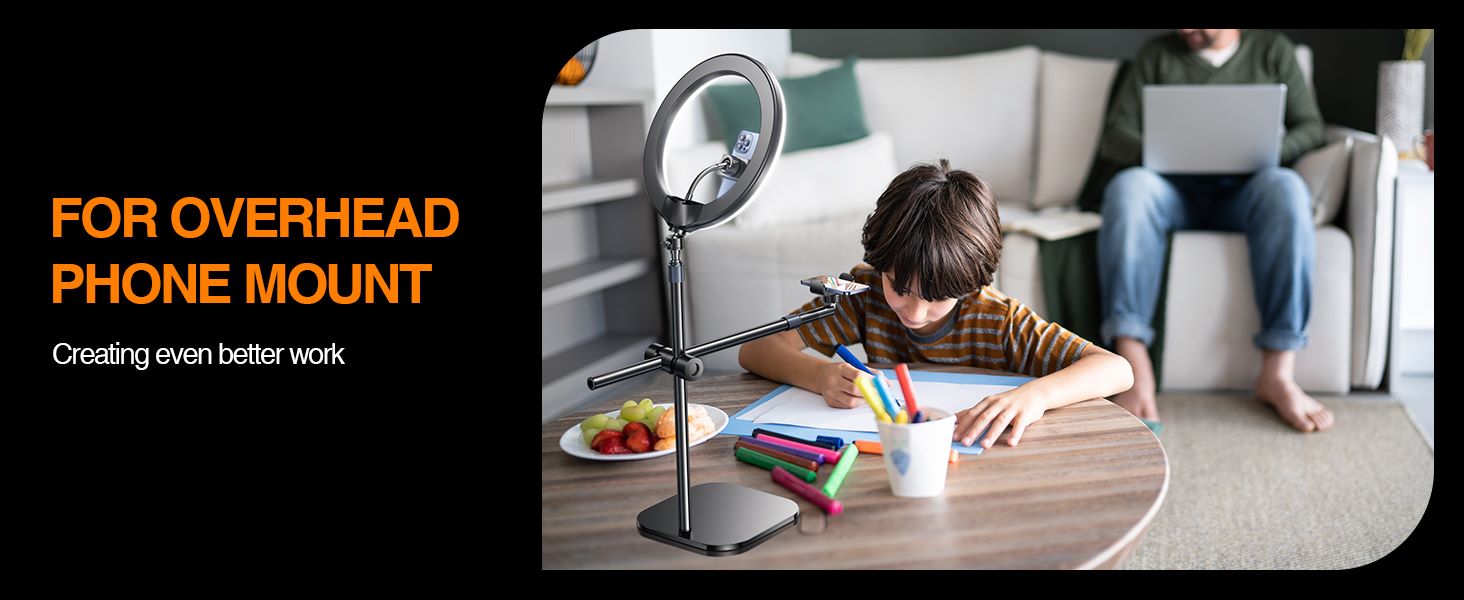chube Đế giữ điện thoại Rtako ZJ-FP02 55cm kèm đèn Streaming 13in