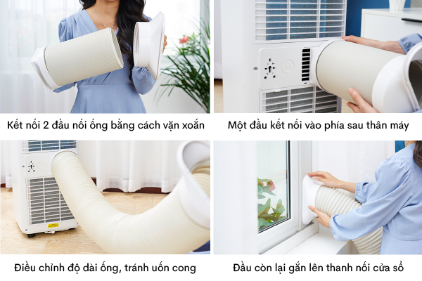 Máy điều hòa di động thông minh Fujihome PAC09 – cach lap rap bo phu kien – ảnh 13