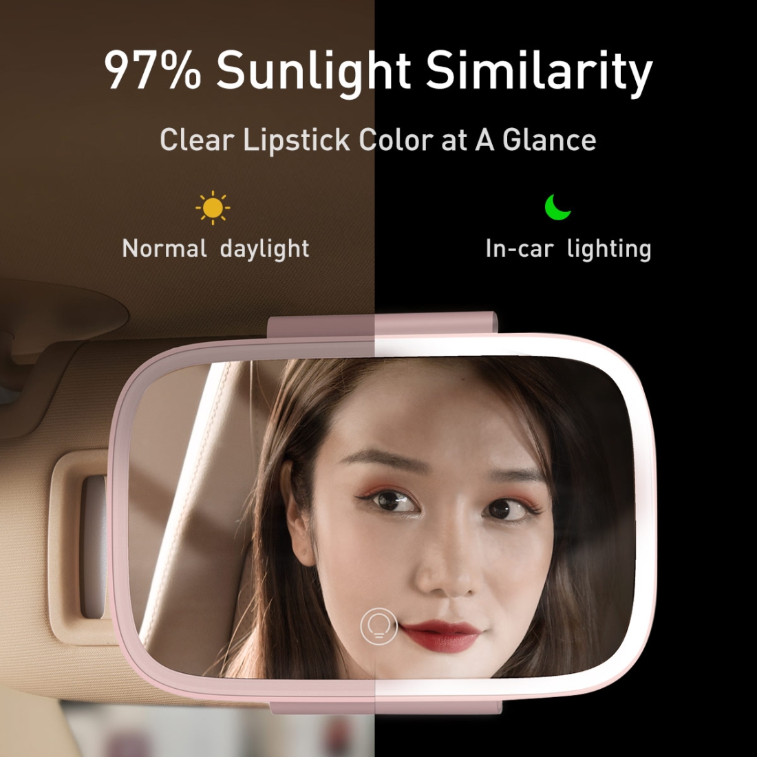 Gương trang điểm thông minh Baseus Delicate Queen Car Touch-up Mirror - Kích thước nhỏ gọn