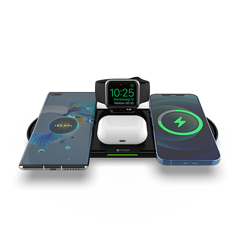 Đế Sạc Không Dây Mazer Infinite Boost Mag DESK Quad 4-in-1 - Sạc điện thoại và Airpods