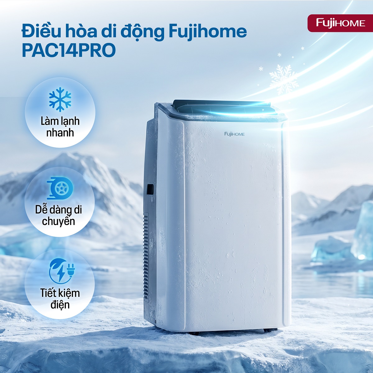 Điều hòa di động Fujihome PAC14PRO – Điều hòa di động Fujihome PAC14PRO INVERTER  Linh hoạt, làm lạnh nhanh – ảnh 1