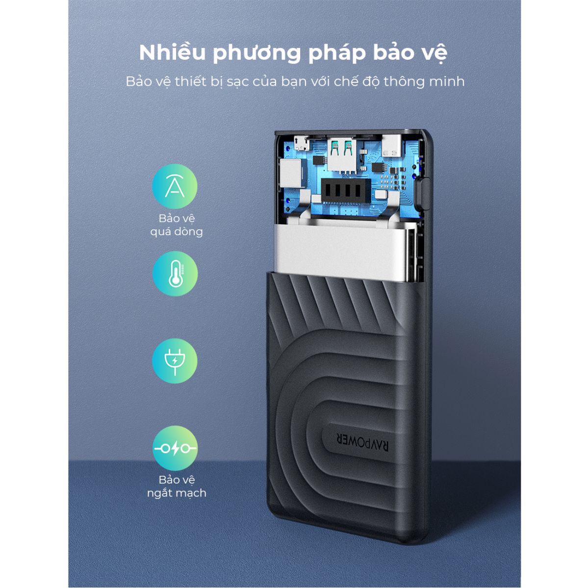 Pin sạc dự phòng Ravpower RP-PB195 10000mAh Type-C PD 18W - 4