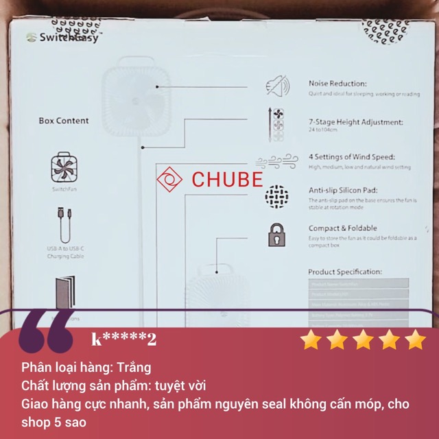 Quạt tích điện pin trâu đến 24h